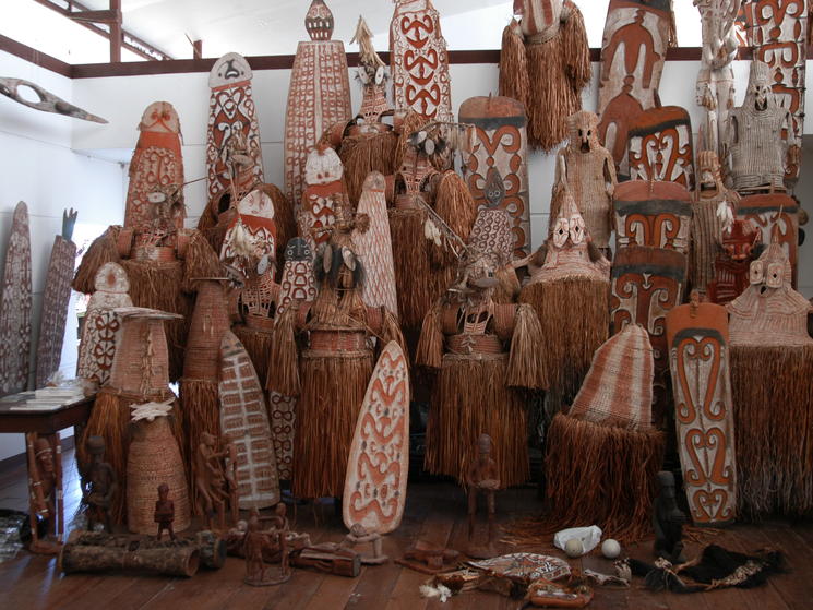 Asmat wood carvings
