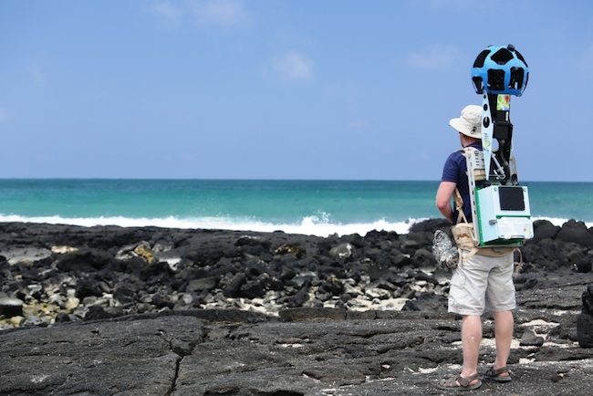 Google street view camera on Isabela Island Galapagos