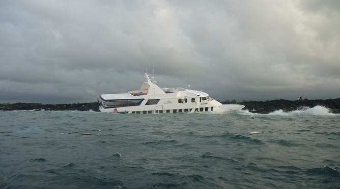 All passengers and crew are safe after the Tip Top II ran aground in the Galapagos.