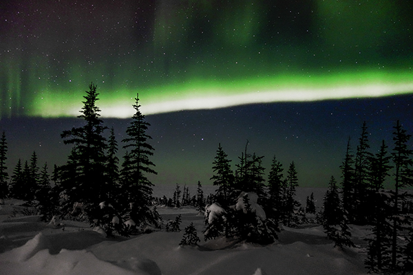 The Northern Lights as seen from Churchill, Manitoba, Canada