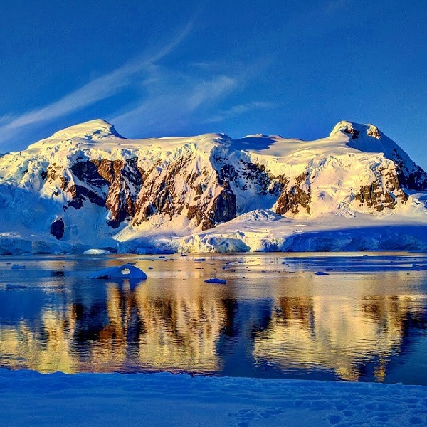 Tent view while camping in Antarctica