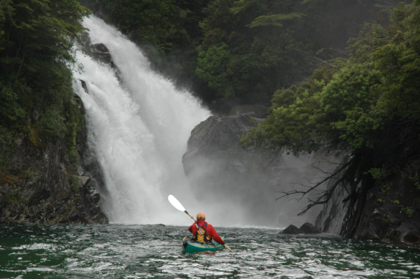 Fred kayakign in Patagonia