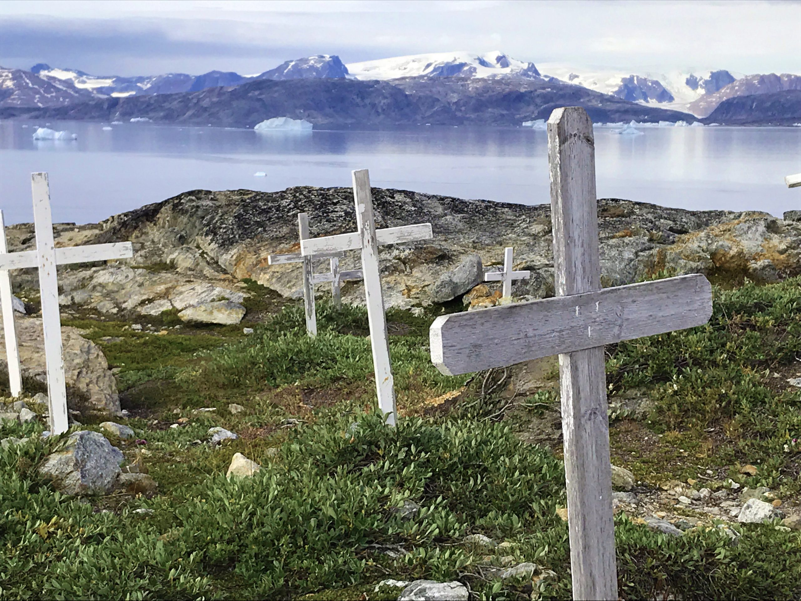Tinit cemetery and Greenland ice sheet