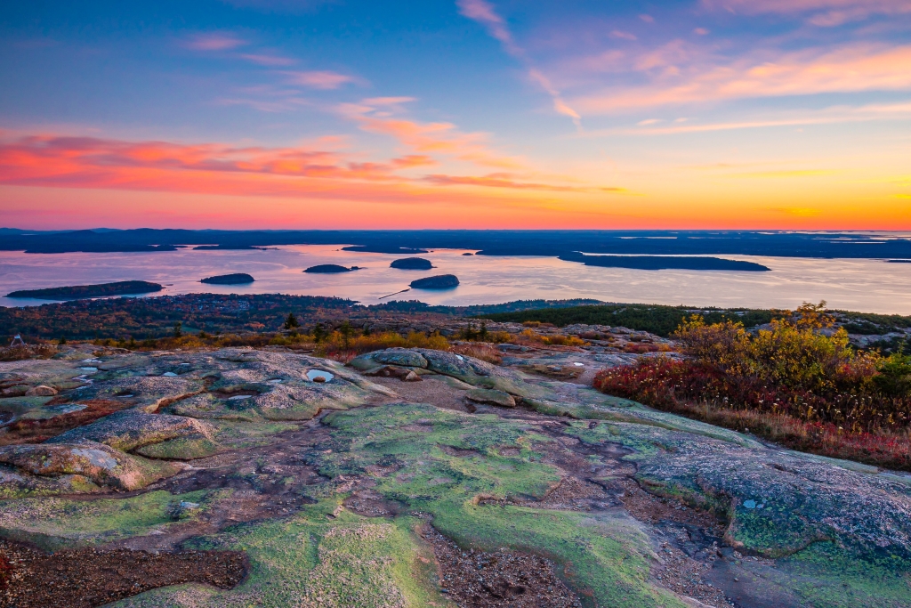 Sunrise from the Summit of Mount Cadillac in Fall | Acadia National Park, Maine, USA