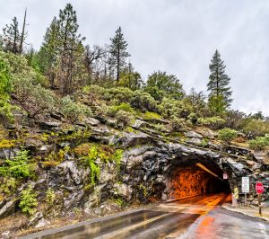 The Wawona tunnel in Yosemite National Park, California