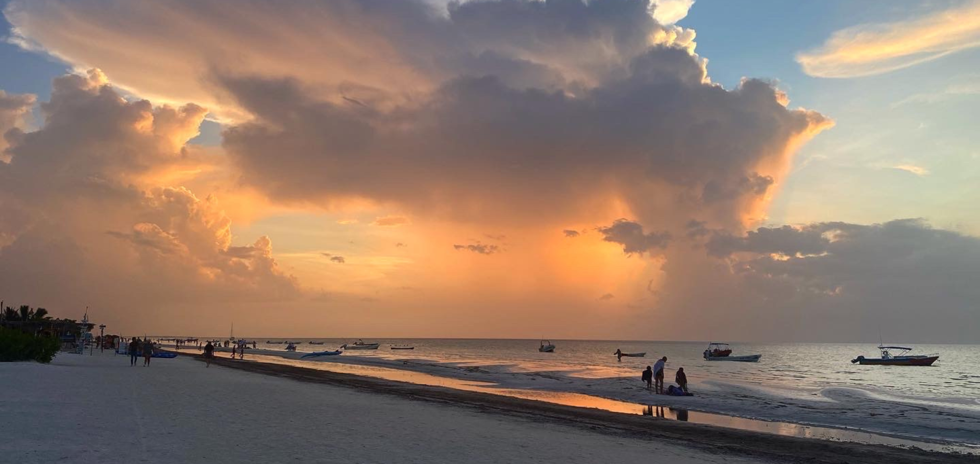 Sunset over Isla Holbox beach