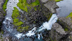 Öxarárfoss Waterfall in Thingvellier National Park in Iceland