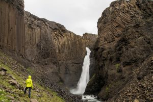Scenic icelandic waterfall Litlanesfoss