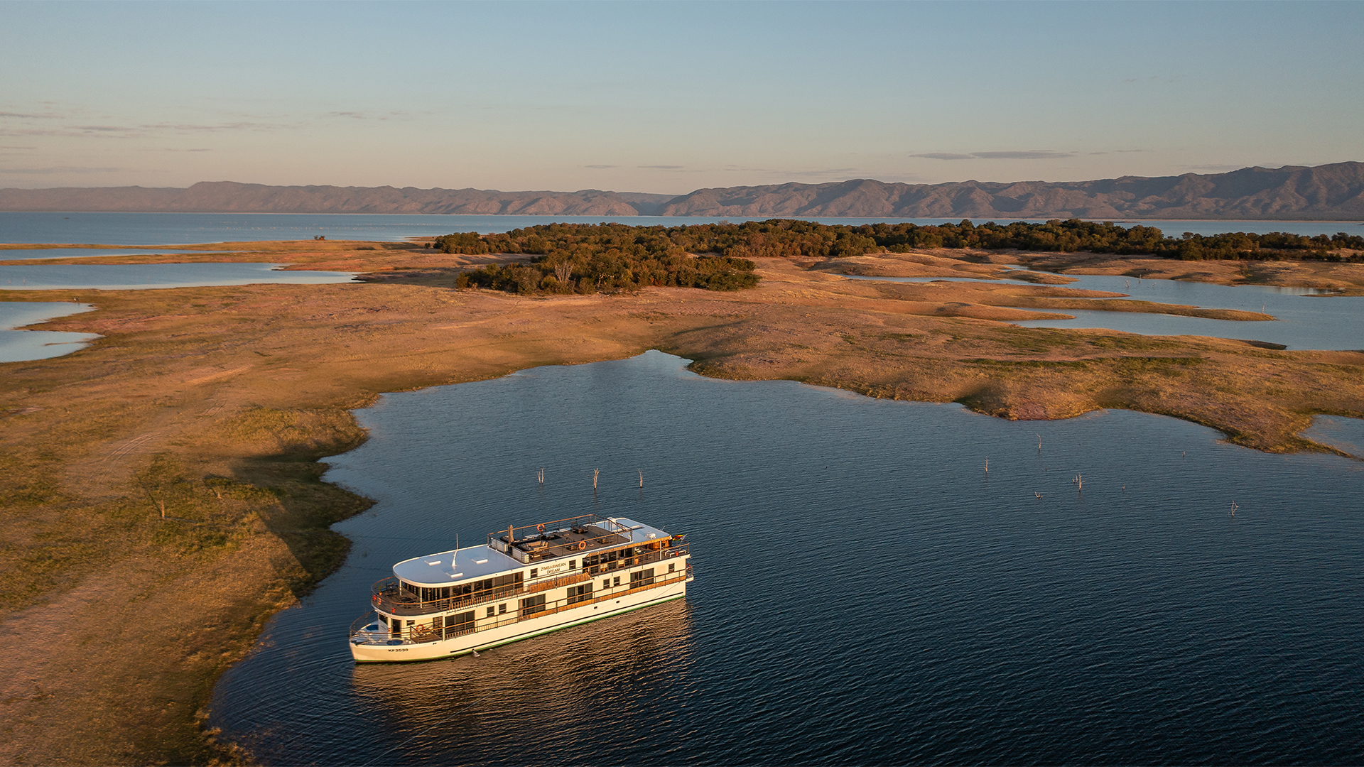 Aerial view of the Zimbabwean Dream Lake Kariba