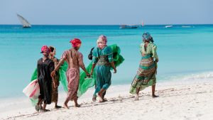Zanzibari women clean up their beaches
