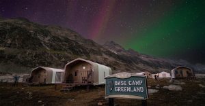 Nat Hab's Base Camp Greenland, northern lights