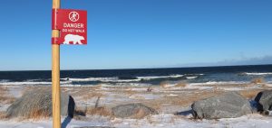 Polar bear danger sign in Churchill