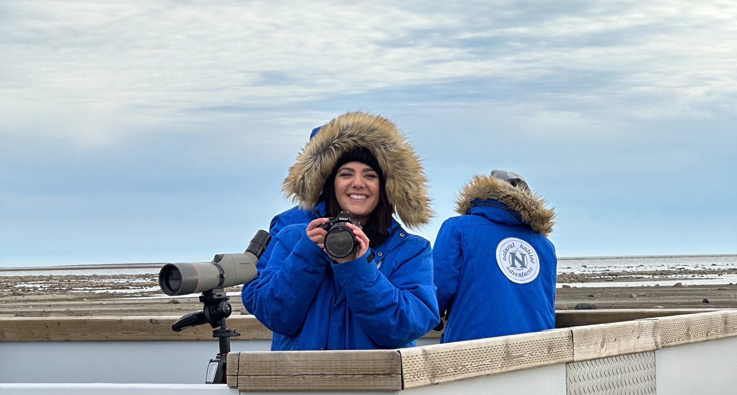 Nicole Stonerook, an 8th-grade Science Teacher, on her polar bear adventure.