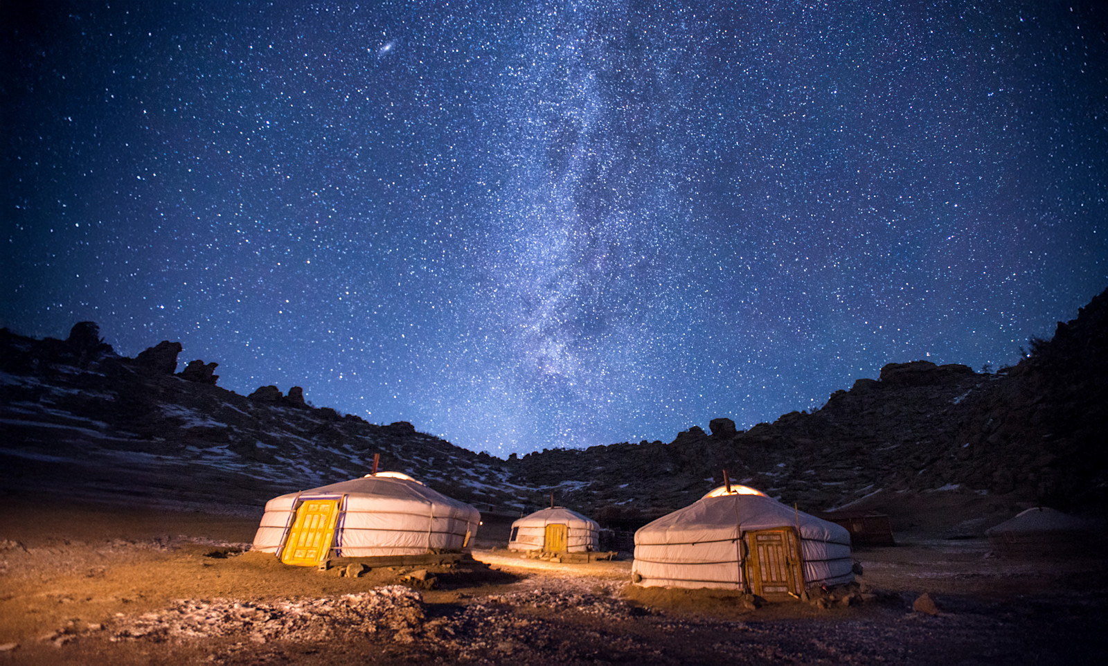 Night sky at a ger camp in Mongolia