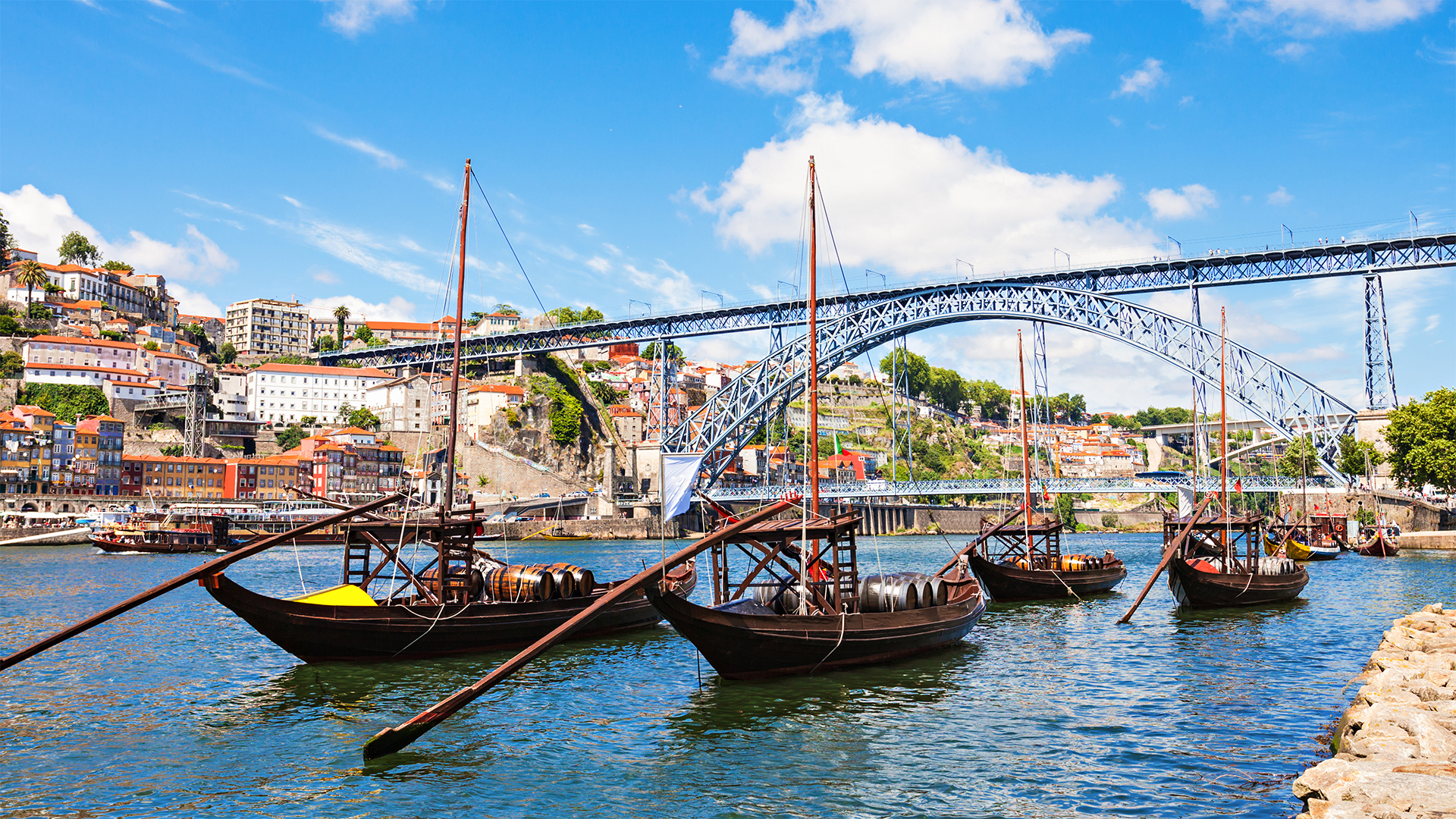 Rabelos, Porto, Portugal. Cityscape image of Porto, Portugal