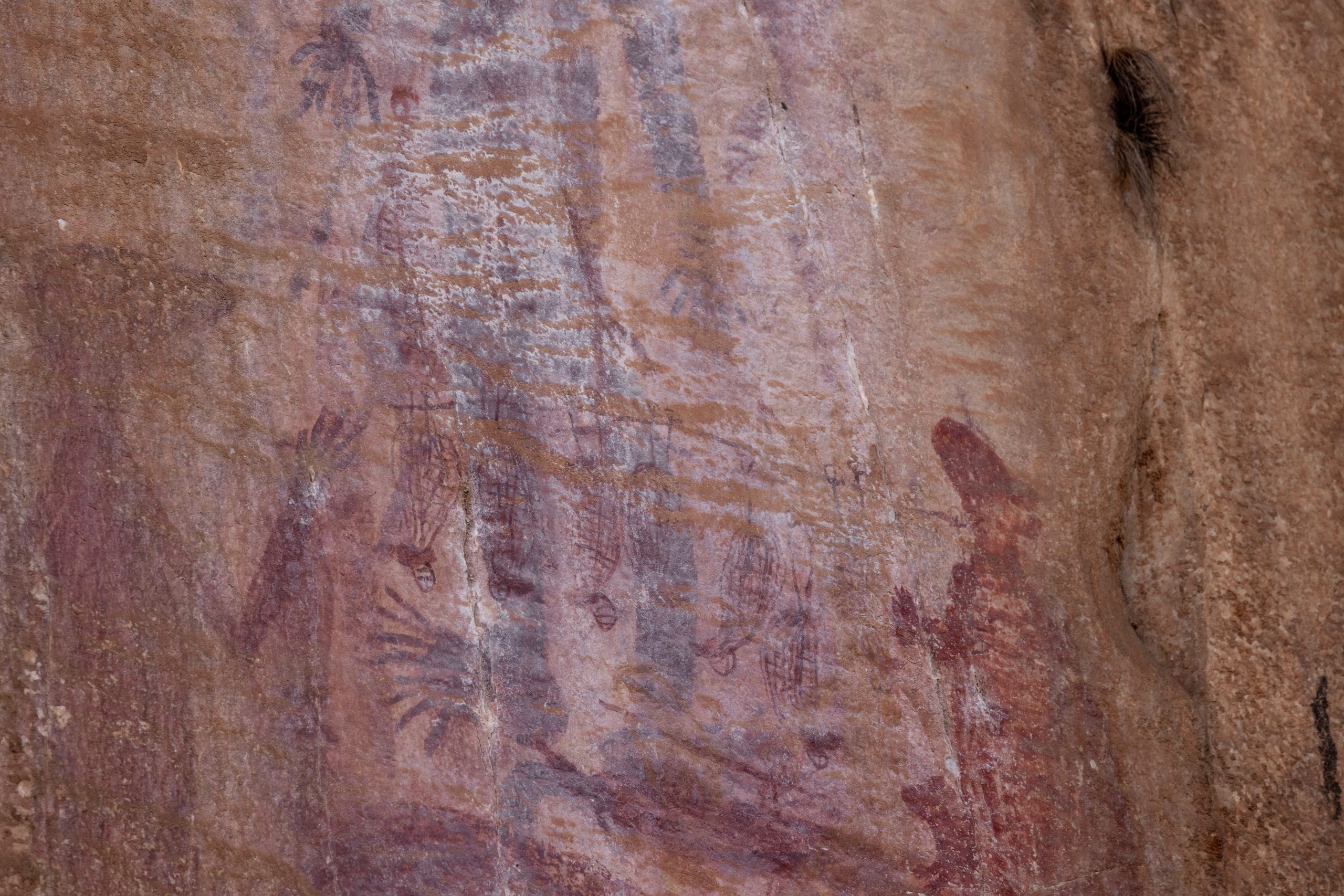 ancient Aboriginal rock paintings located at Walga Rock in Western Australia. 