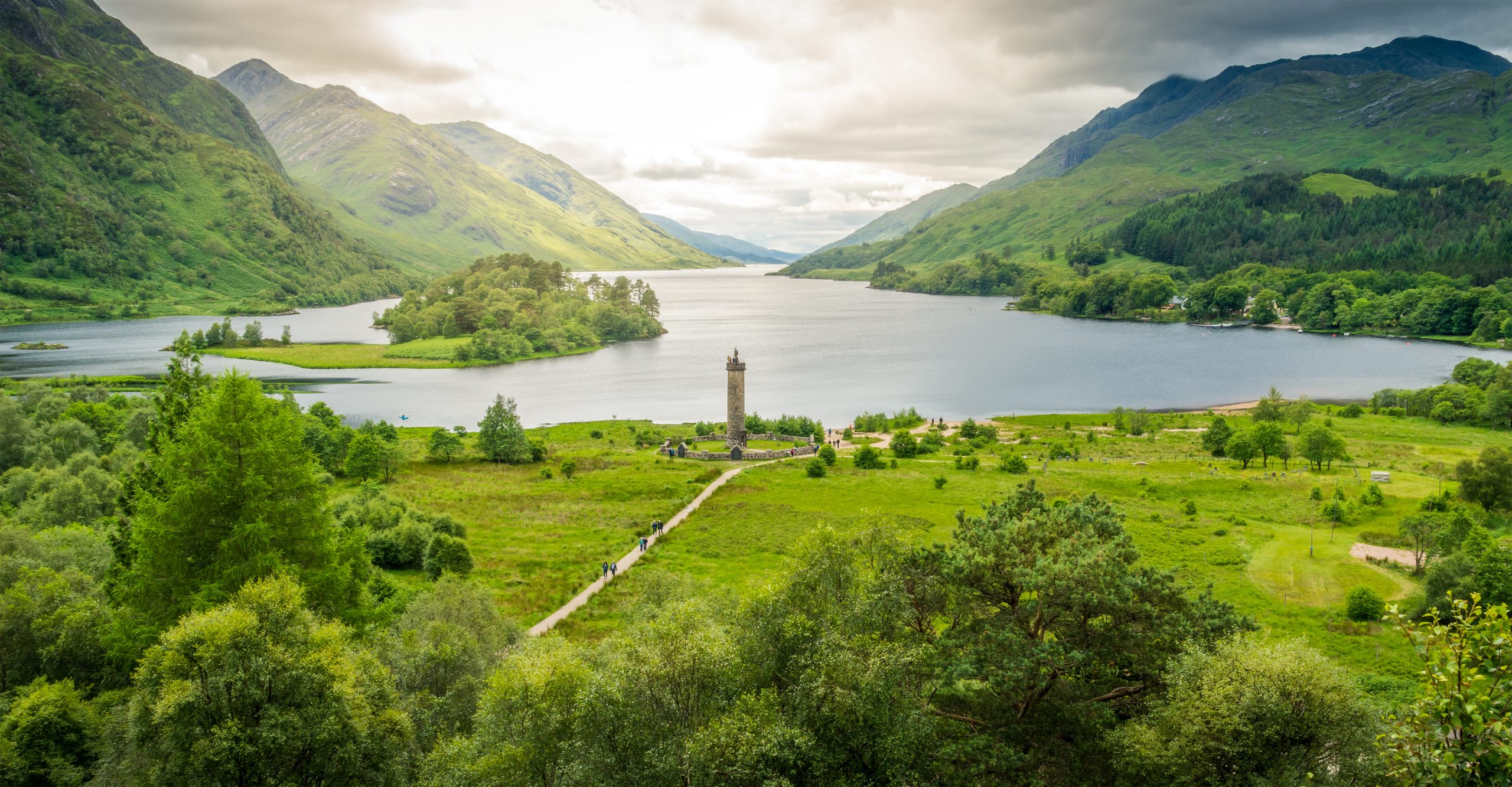Glenfinnan Monument, at the head of Loch Shiel, Inverness-shire, Scotland.