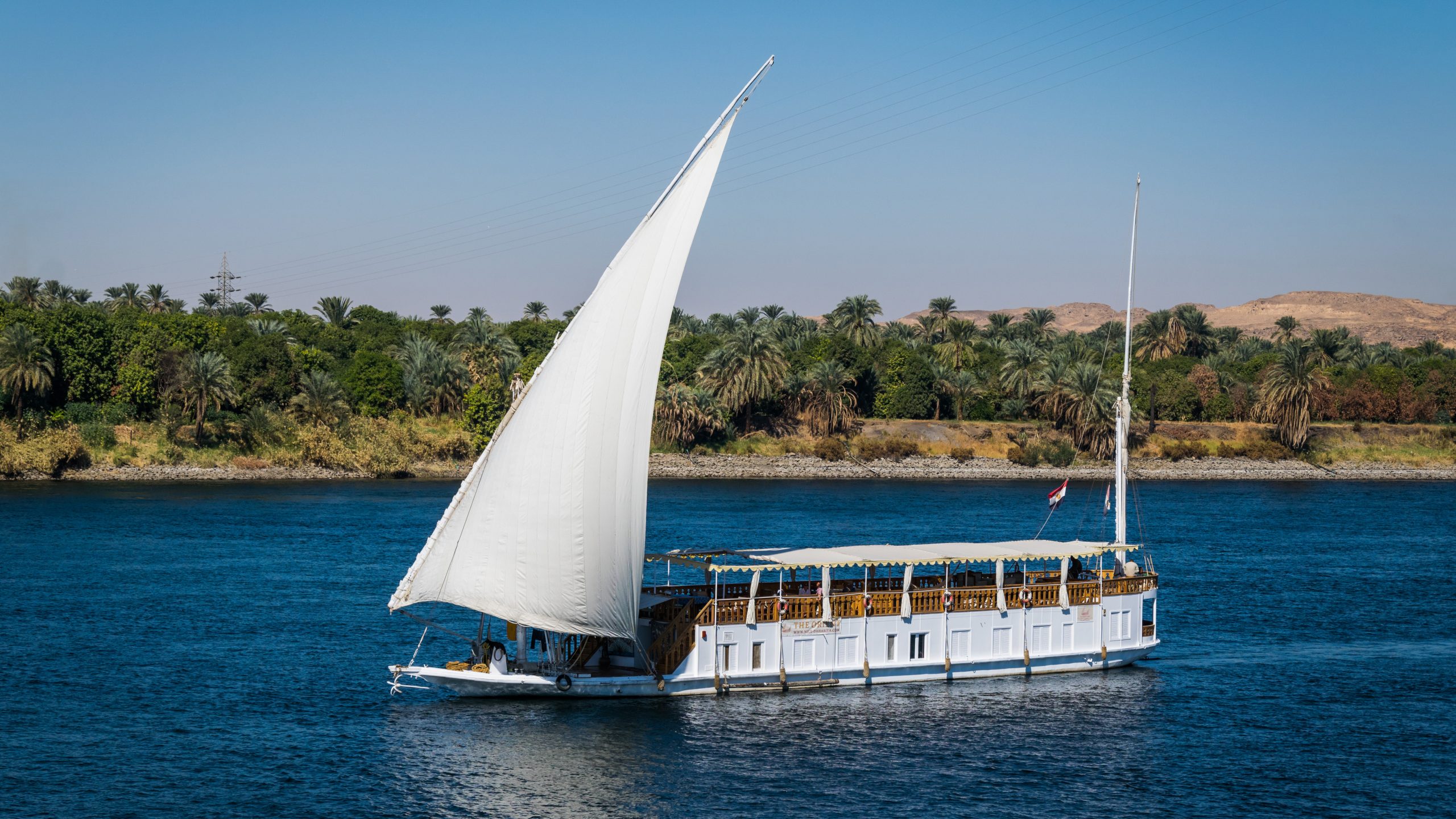 Dahabiya (traditional Nile sailing boat), Aswan, Egypt.